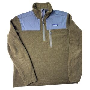 Patagonia M's Finmark 1/4-Zip Wool Blend Jacket Mens Small Olive Green Adventure